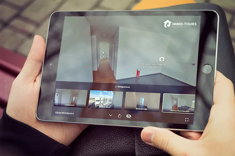 Immo-Tours 360 Grad Rundgang Software – Virtuelle Besichtigung Wohnimmobilie