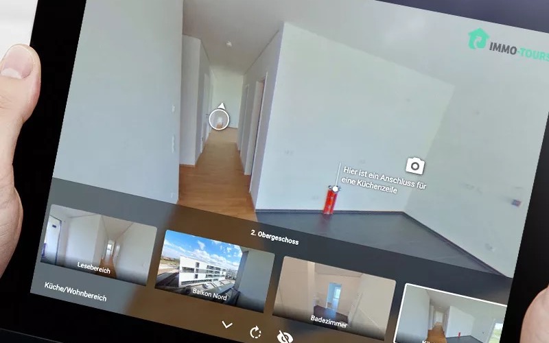 Beispiel einer fertigen virtuellen Tour auf einer Website